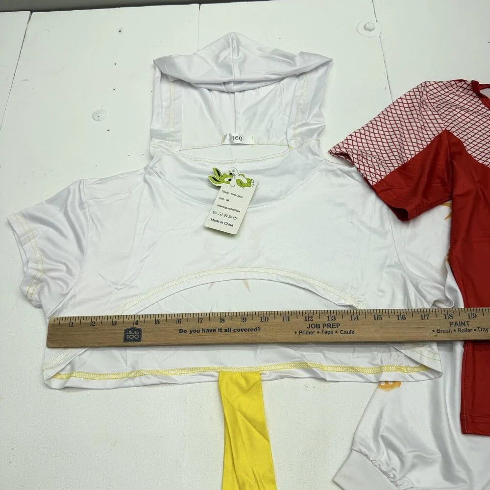 ENQANGE Outfit Set Girls 13-14Y White Red Hoodie T-Shirt Pants 5 Piece Cosplay